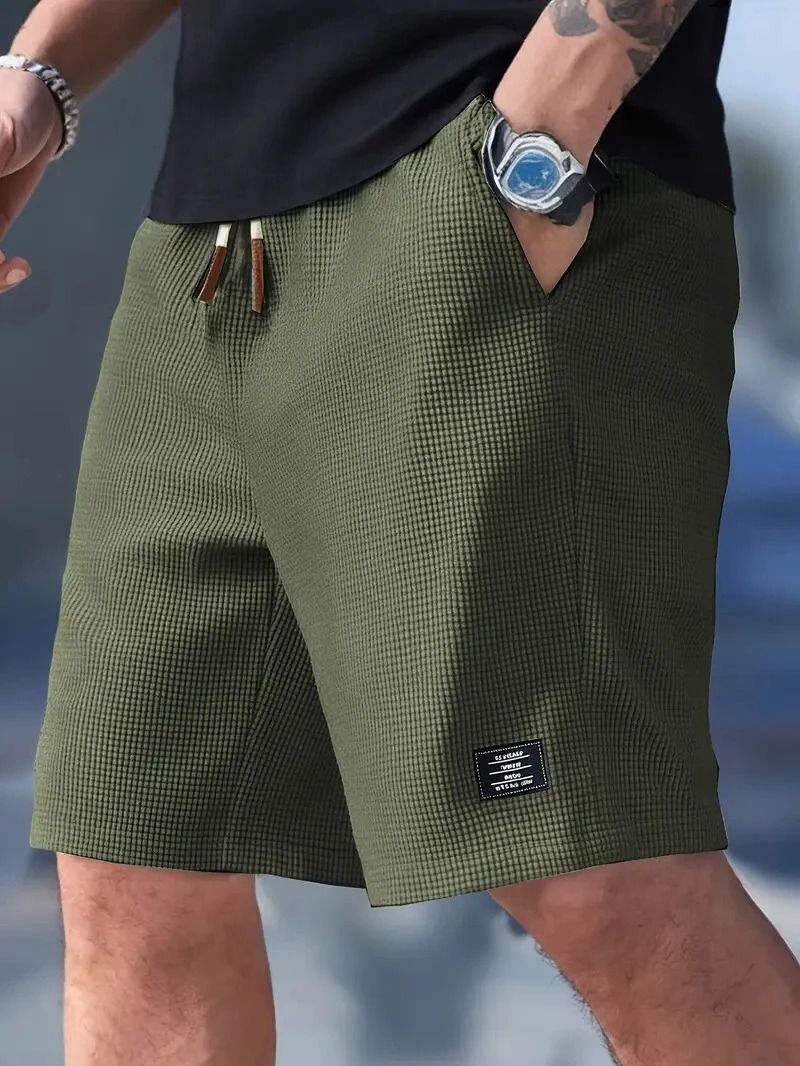 FABRIPPLE Men’s Green Slim Fit Shorts for Summer - Image 1